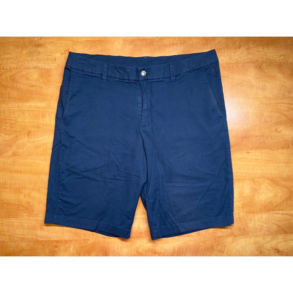Lululemon Mens Commission Short Navy Blue Cotton‎ Blend Stretch Chino Size 36